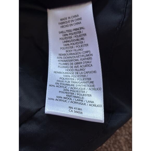 Lauren Ralph Lauren S Down Coat Jacket Navy Puffer Toggles Faux Fur Hood - Picture 7 of 9